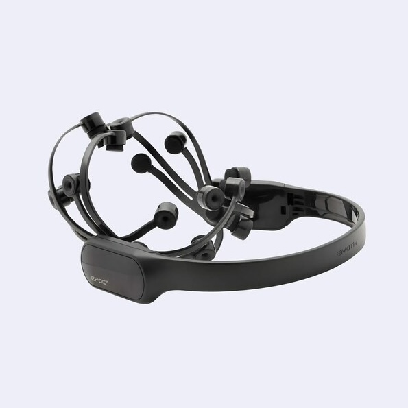 Emotiv EPOC X 14-channel EEG headset with articulating saline sensor arms